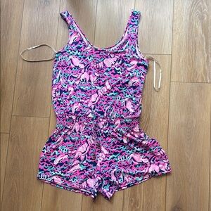 Lilly Pulitzer Tala Romper in Resort Navy Pop Up Lobstah Roll Navy - Large